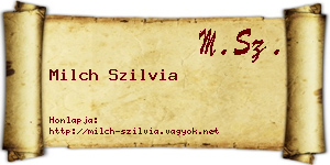Milch Szilvia névjegykártya